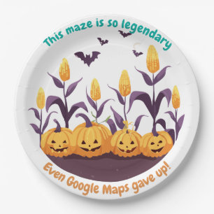 Haunted Halloween Corn Field Paper Plate