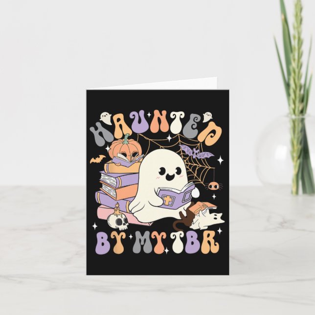 Haunted Halloween Costume Ghost  Card (Front)