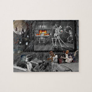 Haunted Halloween Drive-in Jigsaw Puzzle