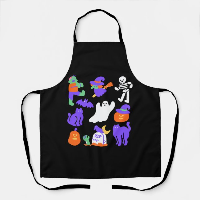 Haunted Halloween Friends Apron (Front)