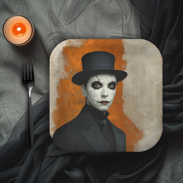 Haunted Halloween Gothic Costume Party Paper Plate (Creator Uploaded)