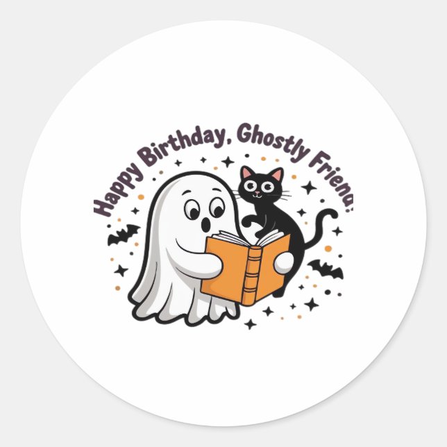 Haunted Halloween Night Design Classic T-Shirt Classic Round Sticker (Front)
