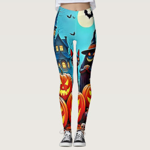 Haunted Halloween Night Design Leggings