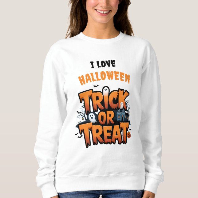 Haunted Halloween night with ghosts Sweatshirt (Front)