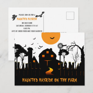 Haunted Halloween on the Farm Postcard