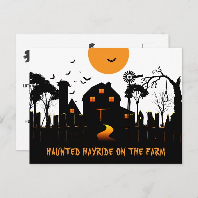 Haunted Halloween on the Farm Postcard (Front/Back)