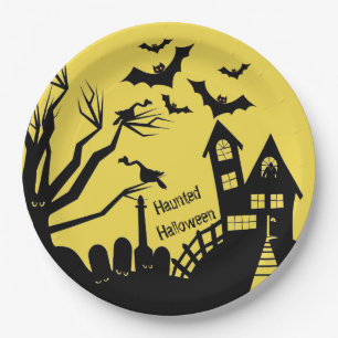 Haunted Halloween Paper Plate