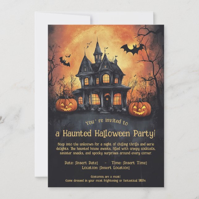 Haunted Halloween Party Invitation (Front)