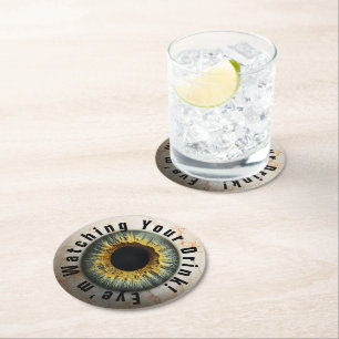 👁️Haunted Halloween Party! Round Paper Coaster