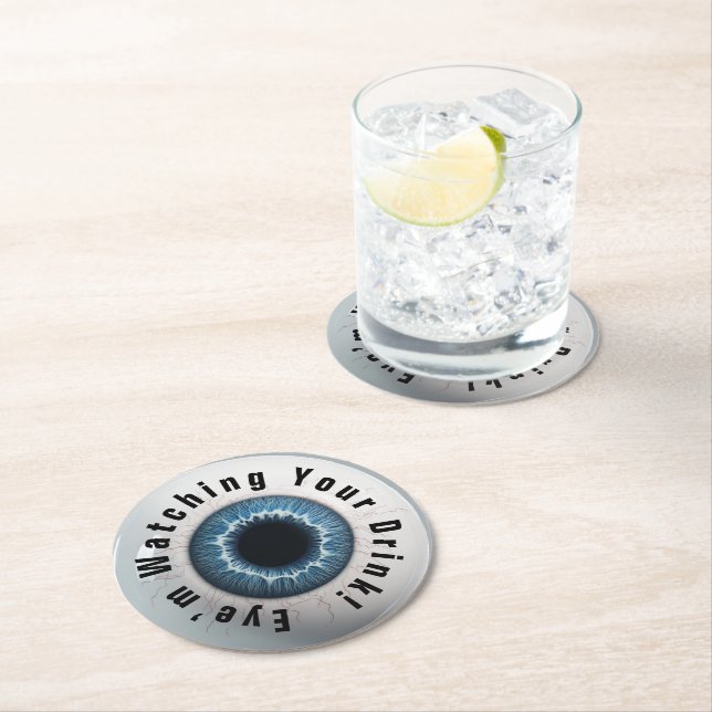 👁️Haunted Halloween Party! Round Paper Coaster (Insitu)
