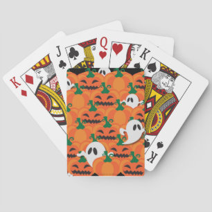 Haunted Halloween Pumpkin Patch Ghosts Playing Cards