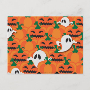 Haunted Halloween Pumpkin Patch Ghosts Postcard