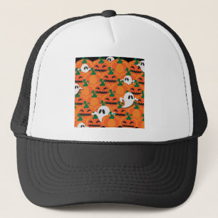 Haunted Halloween Pumpkin Patch Ghosts Trucker Hat
