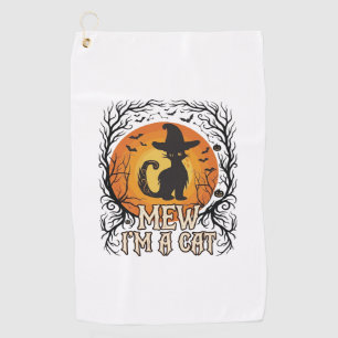 Haunted Halloween Pumpkin Spooky Night Ghost Silho Golf Towel