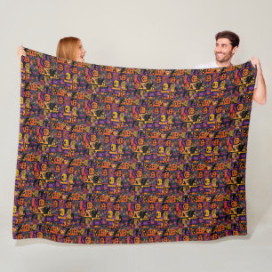 Haunted Halloween – Pumpkins, Bats & Spiders- Fleece Blanket