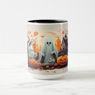 Haunted Halloween Scene Mug