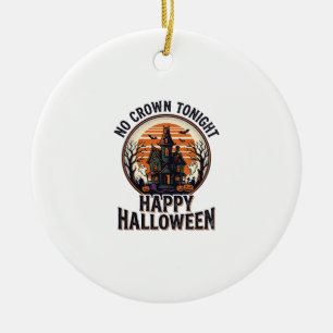 Haunted Halloween Shirt With Spooky Manor Art_1 Ceramic Ornament