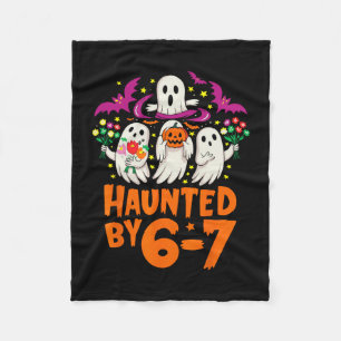 Haunted Halloween Skeleton Haunted Six Seven Numbe Fleece Blanket