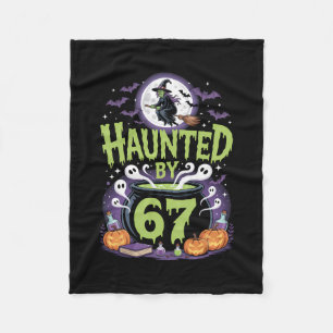 Haunted Halloween Skeleton Haunted Six Seven Numbe Fleece Blanket
