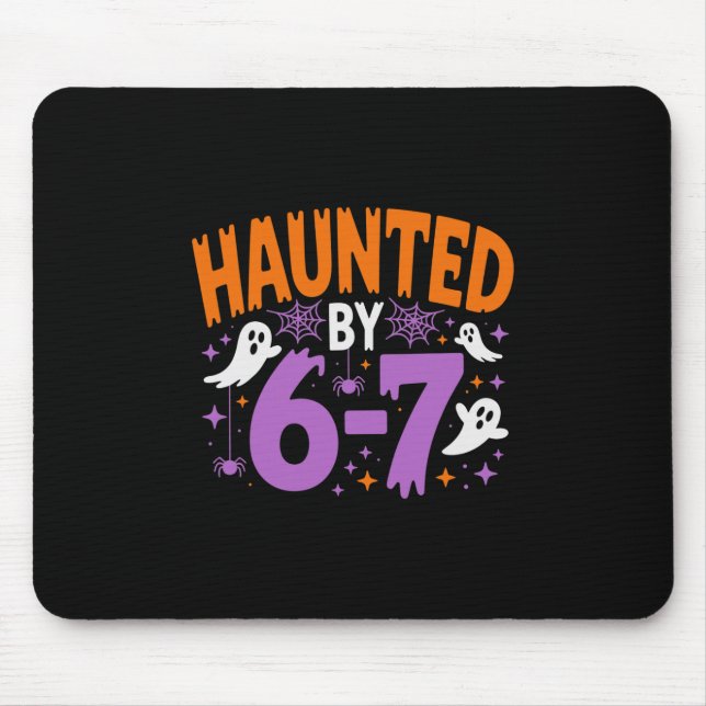 Haunted Halloween Skeleton Haunted Six Seven Numbe Mouse Pad (Front)