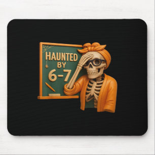 Haunted Halloween Skeleton Haunted Six Seven Numbe Mouse Pad