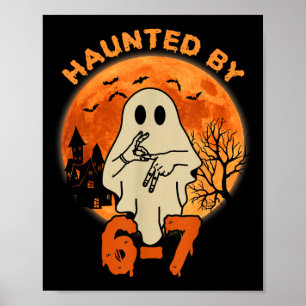 Haunted Halloween Skeleton Haunted Six Seven Numbe Poster