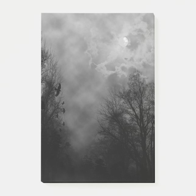 Haunted Halloween Sky with Ravens Post-it Notes (Front)