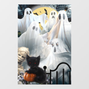 Haunted Halloween with Ghosts, Mummy,and Black Cat