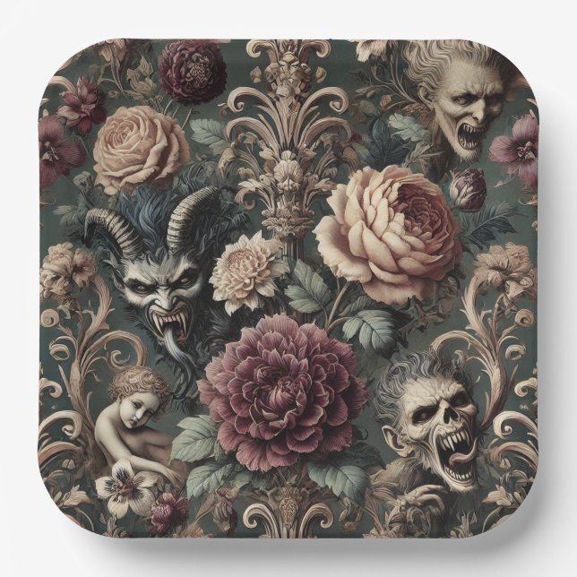 Haunted Harmonics – Gothic Victorian  Paper Plate (Front)