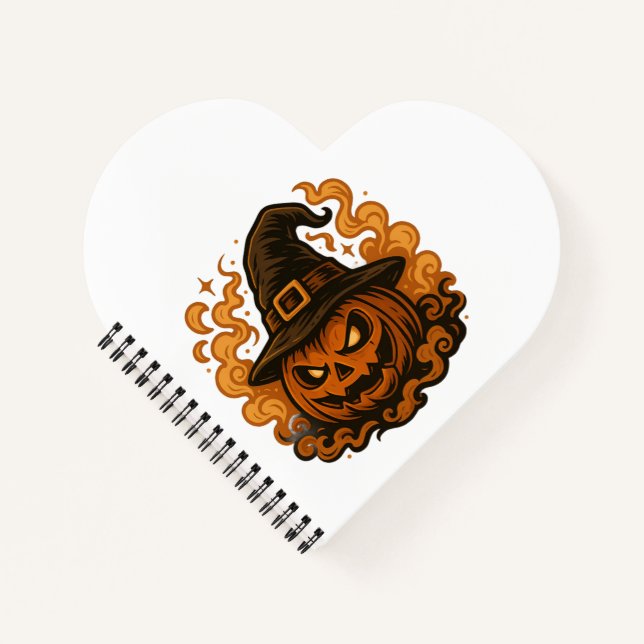 Haunted Harvest – Double-Sided Halloween Pumpkin & Notebook (Front)