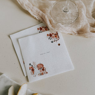 Haunted Harvest Floral & Ghost Halloween Napkin