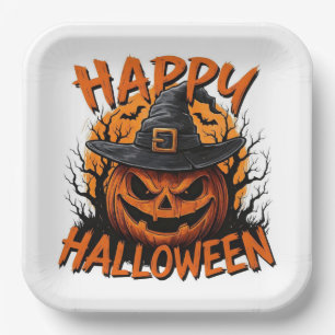 Haunted Harvest Shadows Paper Plate