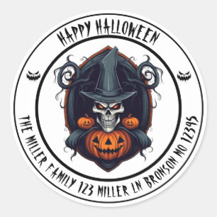 Haunted Hat & Hollow Grin Halloween Envelope Seal