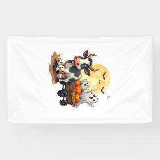 Haunted Hayride Cow Banner