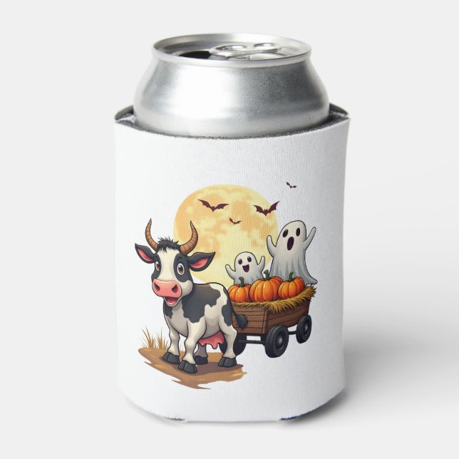 Haunted Hayride Cow Can Cooler (Can Front)