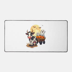 Haunted Hayride Cow Desk Mat