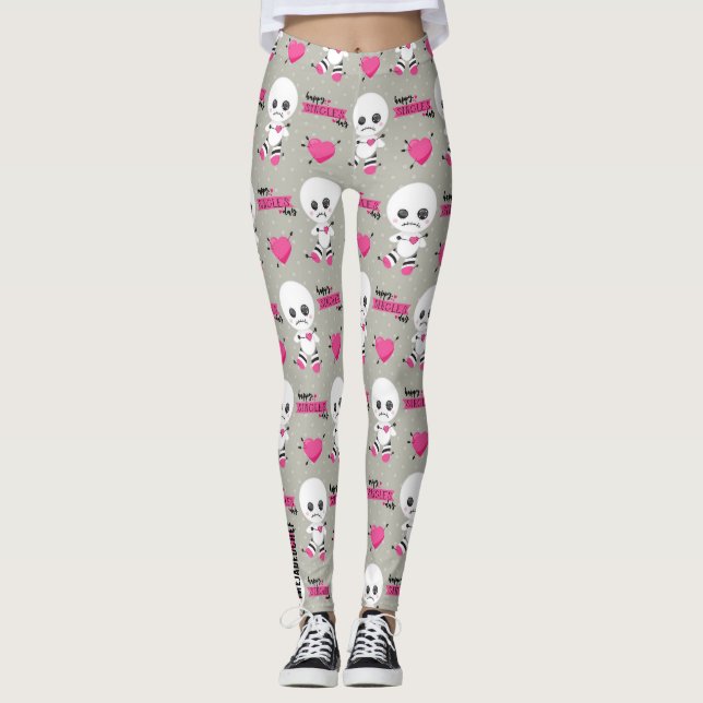 Haunted Heart: Voodoo Doll & Hearts Leggings (Front)