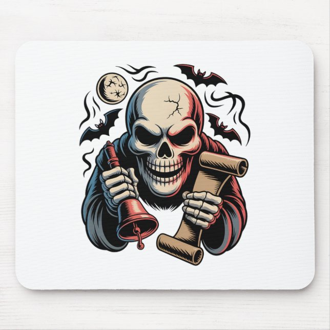 Haunted Herald Skeleton Halloween 1  Mouse Pad (Front)