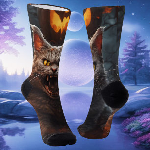 Haunted Hisses: The Sinister Halloween Cat Socks
