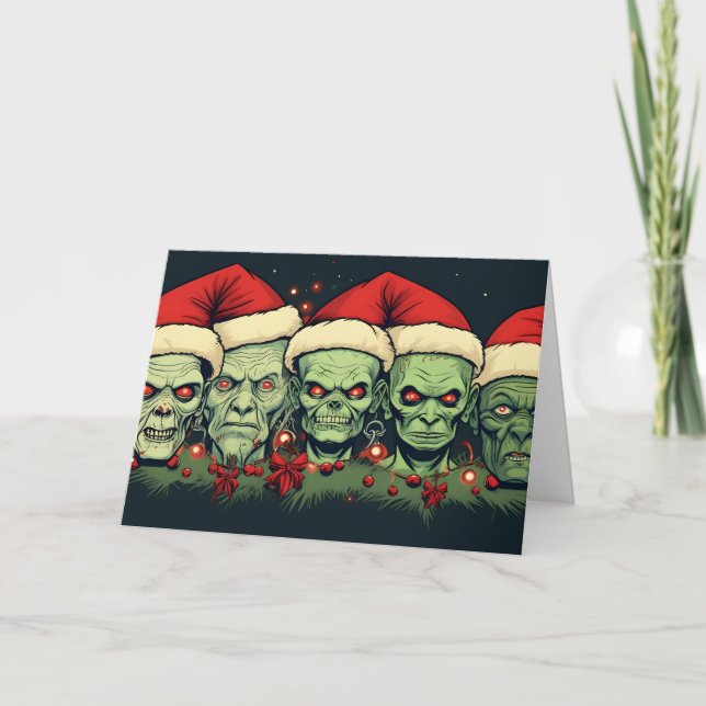 Haunted Holidays: A Sinister Santa Assembly Card (Front)