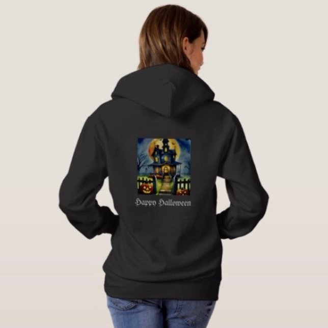 Haunted Hollow & Moon  Hoodie (10oz. cotton-poly blend 100% cotton face set-in sleeves  double needle-stitched armholes bottom band)