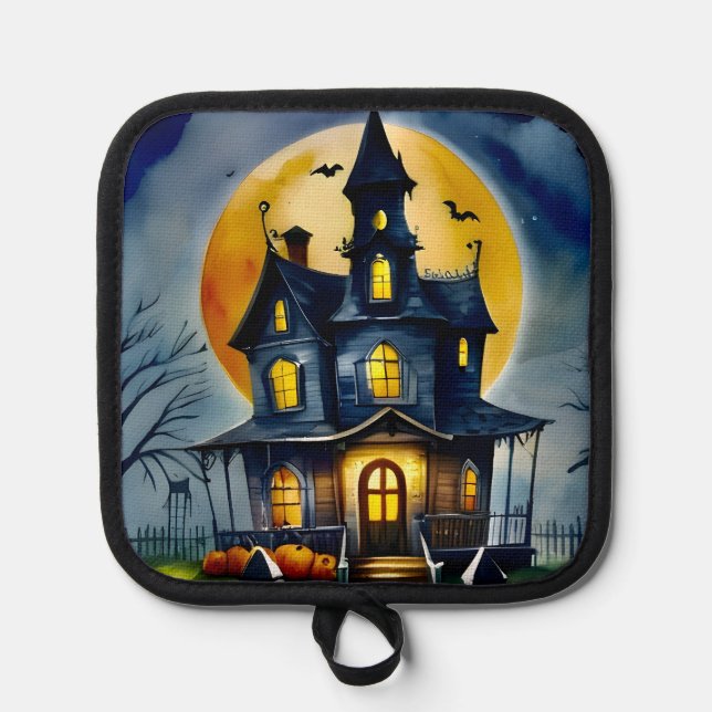 Haunted Hollow & Moon  Pot Holder (Front)