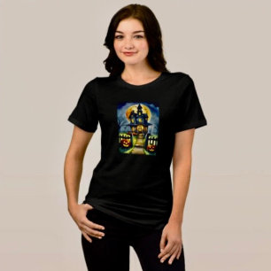 Haunted Hollow & Moon  Tri-Blend Shirt