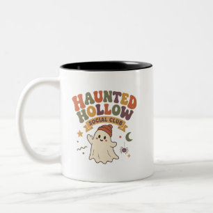 Haunted Hollow Social Club Ghost Two-Tone Coffee Mug