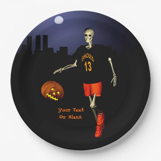Haunted Hoops Paper Plate (Front)