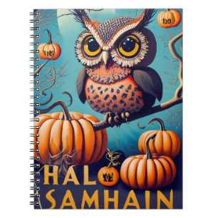 Haunted Hoots Owl and Pumpkin Halloween Notebook