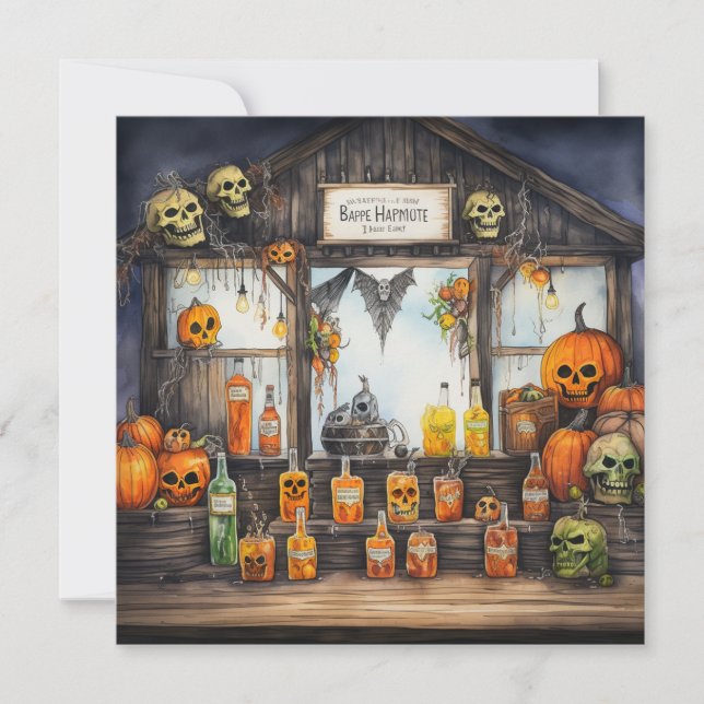 👻🍺 "Haunted Hops & Hors d'oeuvres"🍺👻 Invitation (Front)