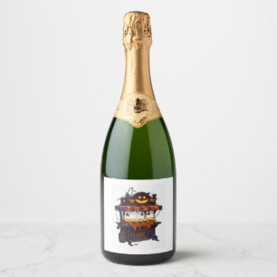  Haunted Hot Dog Stand Sparkling Wine Label
