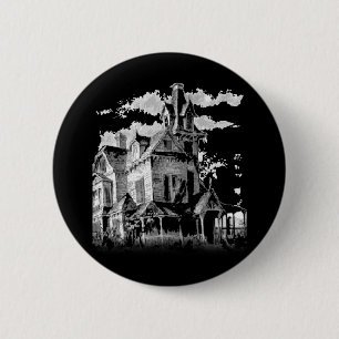 HAUNTED HOUSE 6 CM ROUND BADGE