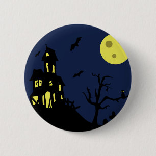 Haunted House 6 Cm Round Badge